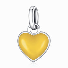 Load image into Gallery viewer, S925 Sterling Silver Heart Pendant DIY Bracelet Necklace Accessories, Heart Pendant (Pink), Heart Pendant (Green), Heart Pendant (Purple), Heart Pendant (Yellow), Heart Pendant (Blue)