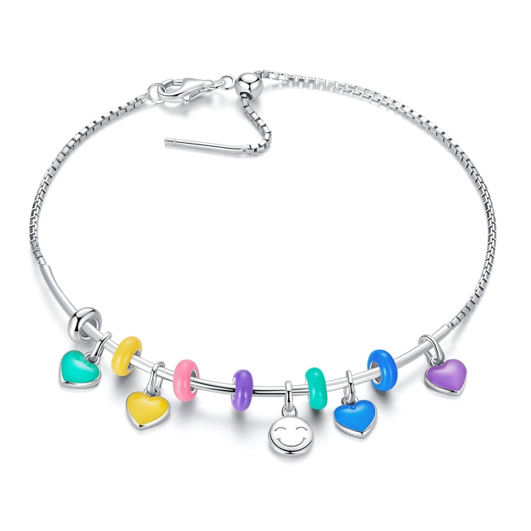 S925 Sterling Silver Heart Pendant DIY Bracelet Necklace Accessories, Heart Pendant (Pink), Heart Pendant (Green), Heart Pendant (Purple), Heart Pendant (Yellow), Heart Pendant (Blue)