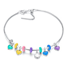 Load image into Gallery viewer, S925 Sterling Silver Heart Pendant DIY Bracelet Necklace Accessories, Heart Pendant (Pink), Heart Pendant (Green), Heart Pendant (Purple), Heart Pendant (Yellow), Heart Pendant (Blue)