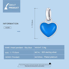 Load image into Gallery viewer, S925 Sterling Silver Heart Pendant DIY Bracelet Necklace Accessories, Heart Pendant (Pink), Heart Pendant (Green), Heart Pendant (Purple), Heart Pendant (Yellow), Heart Pendant (Blue)