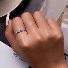 Load image into Gallery viewer, S925 Sterling Silver Turquoise Twist Women Open Ring, Turquoise Twist