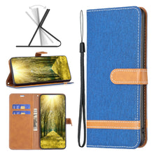 Load image into Gallery viewer, Color Block Denim Texture Leather Phone Case, For Xiaomi Poco M4 Pro, For Xiaomi Poco M4 Pro 5G
