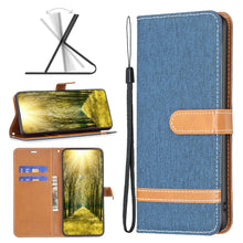 Load image into Gallery viewer, Color Block Denim Texture Leather Phone Case, For Xiaomi Poco M4 Pro, For Xiaomi Poco M4 Pro 5G