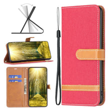 Load image into Gallery viewer, Color Block Denim Texture Leather Phone Case, For Xiaomi Poco M4 Pro, For Xiaomi Poco M4 Pro 5G