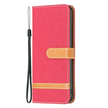 Load image into Gallery viewer, Color Block Denim Texture Leather Phone Case, For Xiaomi Poco M4 Pro, For Xiaomi Poco M4 Pro 5G