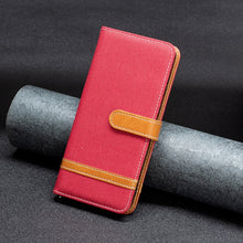 Load image into Gallery viewer, Color Block Denim Texture Leather Phone Case, For Xiaomi Poco M4 Pro, For Xiaomi Poco M4 Pro 5G