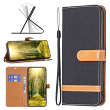 Load image into Gallery viewer, Color Block Denim Texture Leather Phone Case, For Xiaomi Poco M4 Pro, For Xiaomi Poco M4 Pro 5G
