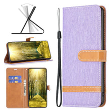Load image into Gallery viewer, Color Block Denim Texture Leather Phone Case, For Xiaomi Poco M4 Pro, For Xiaomi Poco M4 Pro 5G