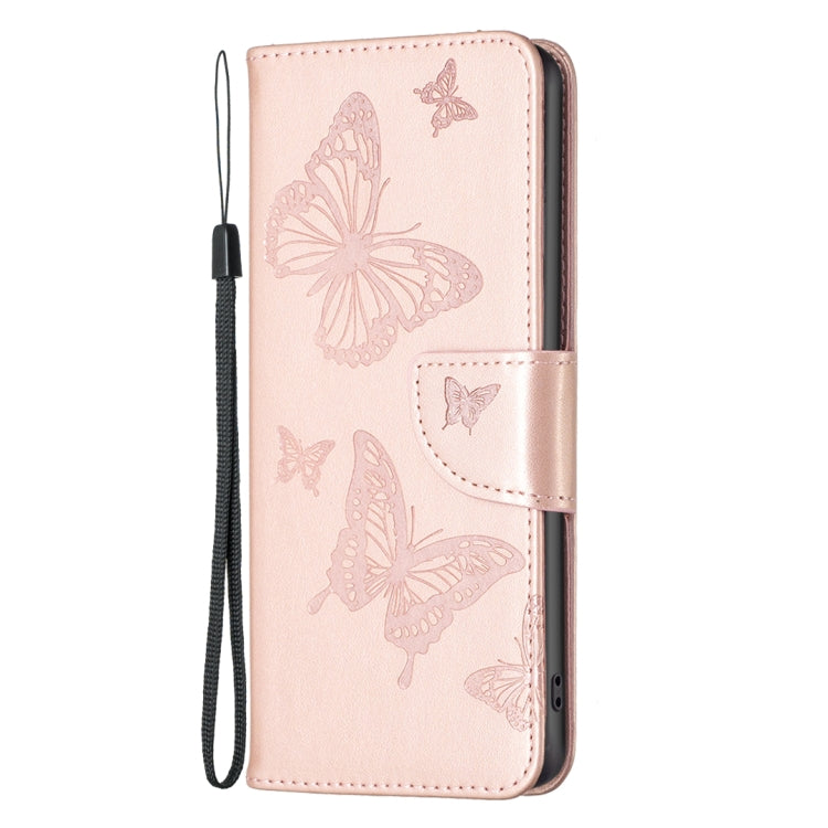Two Butterflies Embossing Leather Phone Case, For Xiaomi Poco M4 Pro, For Xiaomi Poco M4 Pro 5G
