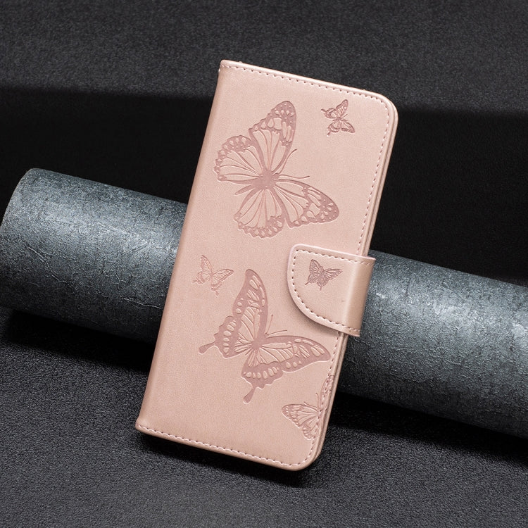 Two Butterflies Embossing Leather Phone Case, For Xiaomi Poco M4 Pro, For Xiaomi Poco M4 Pro 5G