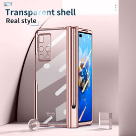 Full Body Electroplating Hinge Phone Case with Stylus, For Huawei Mate X2 with Film, For Honor Magic V with Film, For Samsung Galaxy Z Fold2 5G with Film, For Xiaomi Mi Mix Fold with Film, For Samsung Galaxy Z Fold2 5G