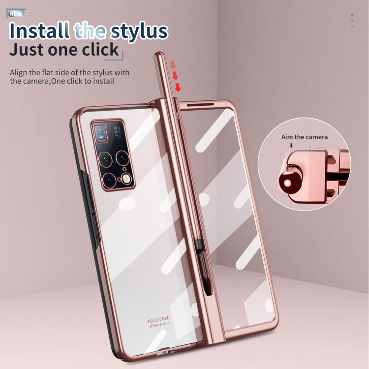 Full Body Electroplating Hinge Phone Case with Stylus, For Huawei Mate X2 with Film, For Honor Magic V with Film, For Xiaomi Mi Mix Fold with Film