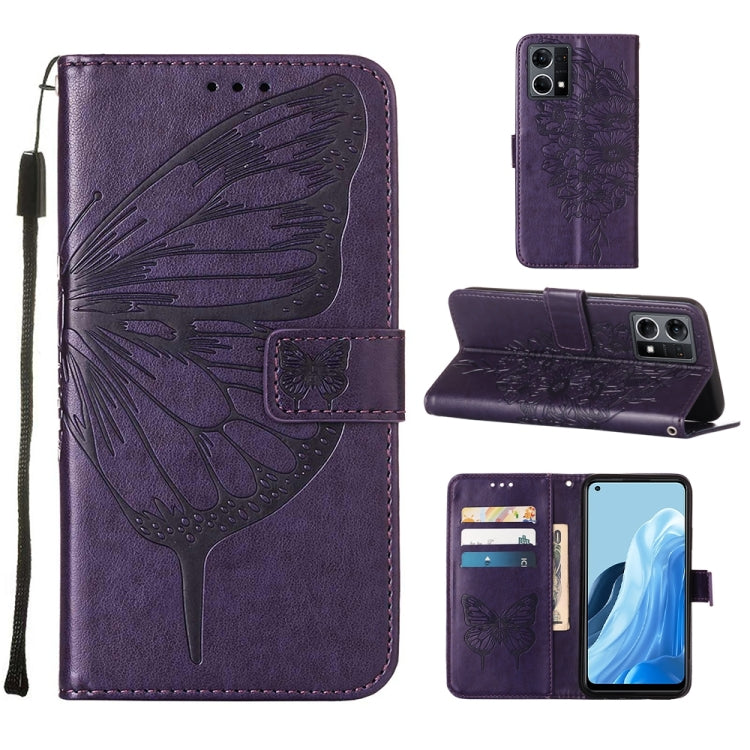 Embossed Butterfly Leather Phone Case, For OPPO Reno7 4G/F21 Pro, For Sony Xperia 1 IV, For Sony Xperia 10 IV, For Sony Xperia ACE III, For Xiaomi Redmi 10A, For Samsung Galaxy M33 5G