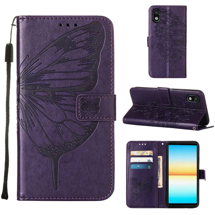 Embossed Butterfly Leather Phone Case, For OPPO Reno7 4G/F21 Pro, For Sony Xperia 1 IV, For Sony Xperia 10 IV, For Sony Xperia ACE III, For Xiaomi Redmi 10A, For Samsung Galaxy M33 5G