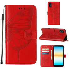 Load image into Gallery viewer, Embossed Butterfly Leather Phone Case, For OPPO Reno7 4G/F21 Pro, For Sony Xperia 1 IV, For Sony Xperia 10 IV, For Sony Xperia ACE III, For Xiaomi Redmi 10A, For Samsung Galaxy M33 5G