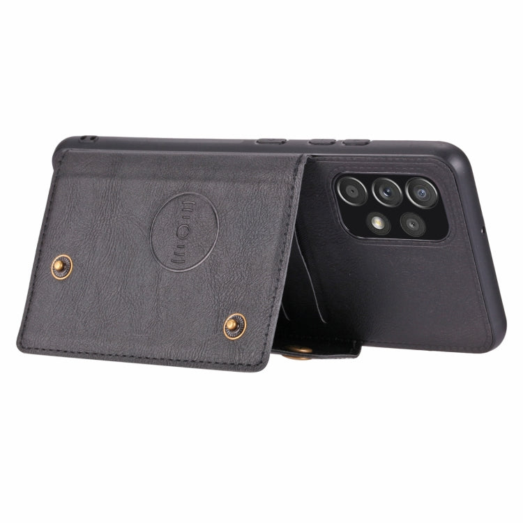 Double Buckle PU + TPU Shockproof Magnetic Phone Case, For Samsung Galaxy A73 5G