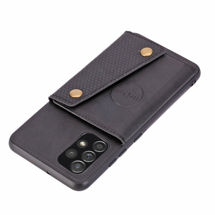 Double Buckle PU + TPU Shockproof Magnetic Phone Case, For Samsung Galaxy A73 5G