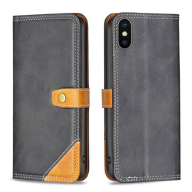 Color Matching Double Sewing Thread Leather Case, For iPhone X / XS, For iPhone XR, For iPhone XS Max, For iPhone SE 2022 / 2020 / 7 / 8, For iPhone 7 Plus / 8 Plus