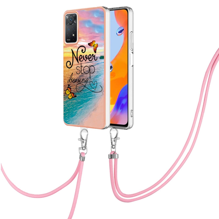 Electroplating IMD TPU Phone Case with Lanyard, For Xiaomi Redmi Note 9 / Redmi 10X 4G, For Xiaomi Redmi Note 11 Pro China, For Xiaomi Redmi Note 11 Pro 5G / 4G Global, For Xiaomi Redmi Note 11S / Note 11 Global