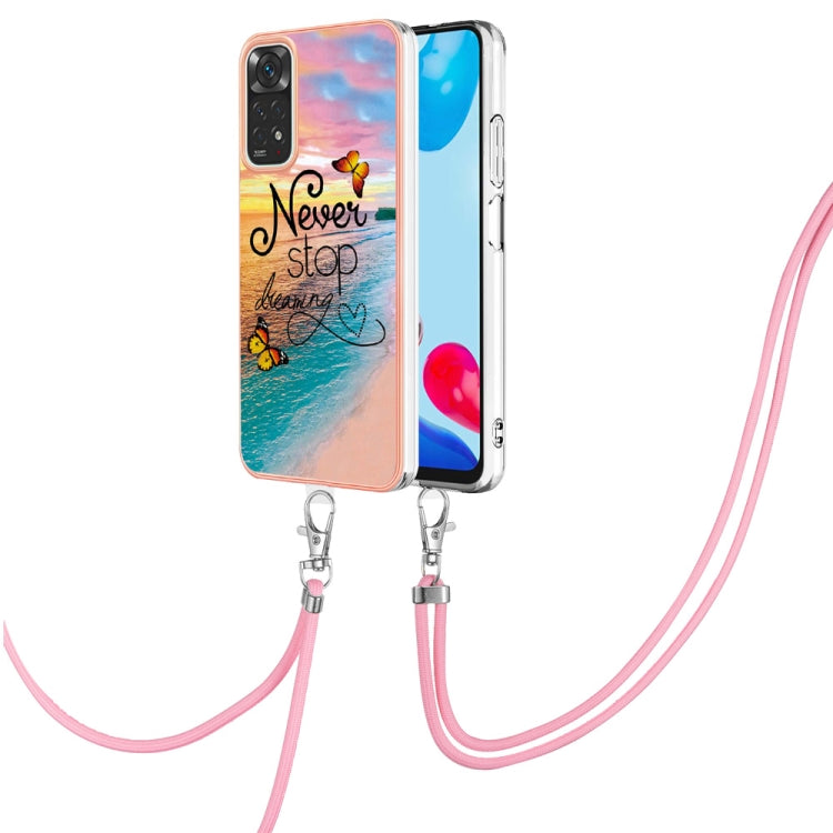 Electroplating IMD TPU Phone Case with Lanyard, For Xiaomi Redmi Note 9 / Redmi 10X 4G, For Xiaomi Redmi Note 11 Pro China, For Xiaomi Redmi Note 11 Pro 5G / 4G Global, For Xiaomi Redmi Note 11S / Note 11 Global