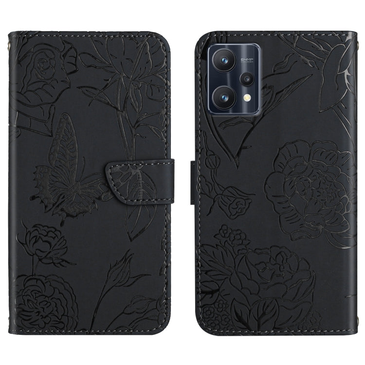 Skin Feel Butterfly Peony Embossed Leather Phone Case, For OPPO Realme 9 Pro+/Realme 9 4G, For Samsung Galaxy Xcover6 Pro, For Samsung Galaxy M33, For Samsung Galaxy M53, For Sharp Aquos R7, For Xiaomi Poco F4 GT