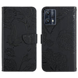 Skin Feel Butterfly Peony Embossed Leather Phone Case, For OPPO Realme 9 Pro+/Realme 9 4G, For Samsung Galaxy Xcover6 Pro, For Samsung Galaxy M33, For Samsung Galaxy M53, For Sharp Aquos R7, For Xiaomi Poco F4 GT