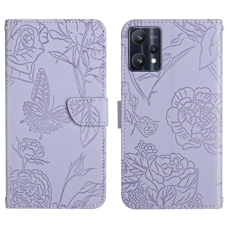 Skin Feel Butterfly Peony Embossed Leather Phone Case, For OPPO Realme 9 Pro+/Realme 9 4G, For Samsung Galaxy Xcover6 Pro, For Samsung Galaxy M33, For Samsung Galaxy M53, For Sharp Aquos R7, For Xiaomi Poco F4 GT