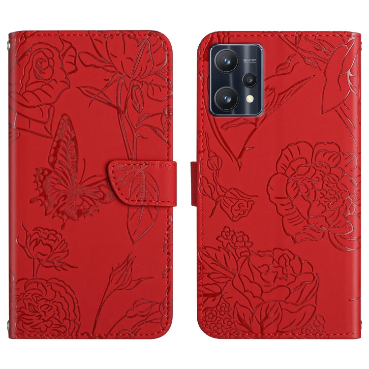 Skin Feel Butterfly Peony Embossed Leather Phone Case, For OPPO Realme 9 Pro+/Realme 9 4G, For Samsung Galaxy Xcover6 Pro, For Samsung Galaxy M33, For Samsung Galaxy M53, For Sharp Aquos R7, For Xiaomi Poco F4 GT