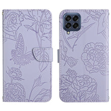 Load image into Gallery viewer, Skin Feel Butterfly Peony Embossed Leather Phone Case, For OPPO Realme 9 Pro+/Realme 9 4G, For Samsung Galaxy Xcover6 Pro, For Samsung Galaxy M33, For Samsung Galaxy M53, For Sharp Aquos R7, For Xiaomi Poco F4 GT