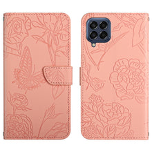 Load image into Gallery viewer, Skin Feel Butterfly Peony Embossed Leather Phone Case, For OPPO Realme 9 Pro+/Realme 9 4G, For Samsung Galaxy Xcover6 Pro, For Samsung Galaxy M33, For Samsung Galaxy M53, For Sharp Aquos R7, For Xiaomi Poco F4 GT