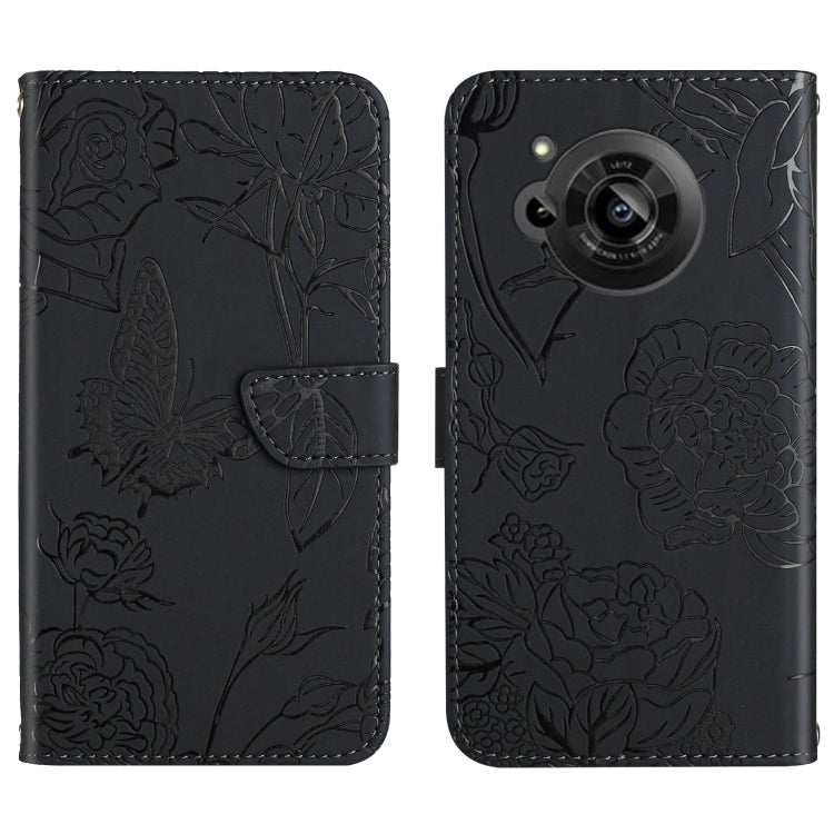 Skin Feel Butterfly Peony Embossed Leather Phone Case, For OPPO Realme 9 Pro+/Realme 9 4G, For Samsung Galaxy Xcover6 Pro, For Samsung Galaxy M33, For Samsung Galaxy M53, For Sharp Aquos R7, For Xiaomi Poco F4 GT