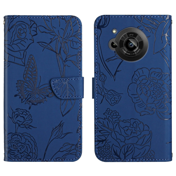 Skin Feel Butterfly Peony Embossed Leather Phone Case, For OPPO Realme 9 Pro+/Realme 9 4G, For Samsung Galaxy Xcover6 Pro, For Samsung Galaxy M33, For Samsung Galaxy M53, For Sharp Aquos R7, For Xiaomi Poco F4 GT
