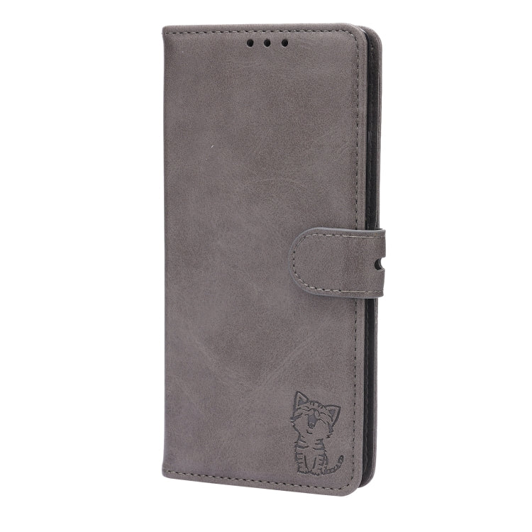 Embossed Happy Cat Pattern Leather Phone Case, For Google Pixel 6a, For Google Pixel 7 5G, For Google Pixel 7 Pro 5G, For Xiaomi Redmi 10A, For Xiaomi Redmi Note 11 4G Global/11S, For Xiaomi Redmi Note 11 Pro Global, For Samsung Galaxy A23 4G          ...