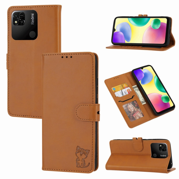 Embossed Happy Cat Pattern Leather Phone Case, For Google Pixel 6a, For Google Pixel 7 5G, For Google Pixel 7 Pro 5G, For Xiaomi Redmi 10A, For Xiaomi Redmi Note 11 4G Global/11S, For Xiaomi Redmi Note 11 Pro Global, For Samsung Galaxy A23 4G          ...