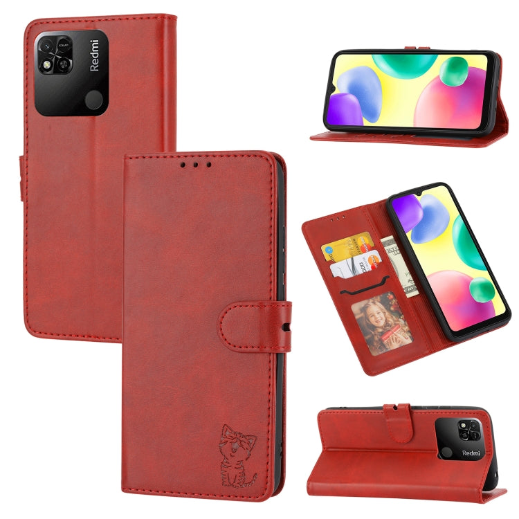 Embossed Happy Cat Pattern Leather Phone Case, For Google Pixel 6a, For Google Pixel 7 5G, For Google Pixel 7 Pro 5G, For Xiaomi Redmi 10A, For Xiaomi Redmi Note 11 4G Global/11S, For Xiaomi Redmi Note 11 Pro Global, For Samsung Galaxy A23 4G          ...