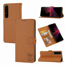Load image into Gallery viewer, Embossed Happy Cat Pattern Leather Phone Case, For Sony Xperia 1 IV, For Sony Xperia 10 IV, For Xiaomi Redmi Note 11E