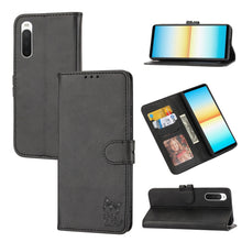 Load image into Gallery viewer, Embossed Happy Cat Pattern Leather Phone Case, For Sony Xperia 1 IV, For Sony Xperia 10 IV, For Xiaomi Redmi Note 11E