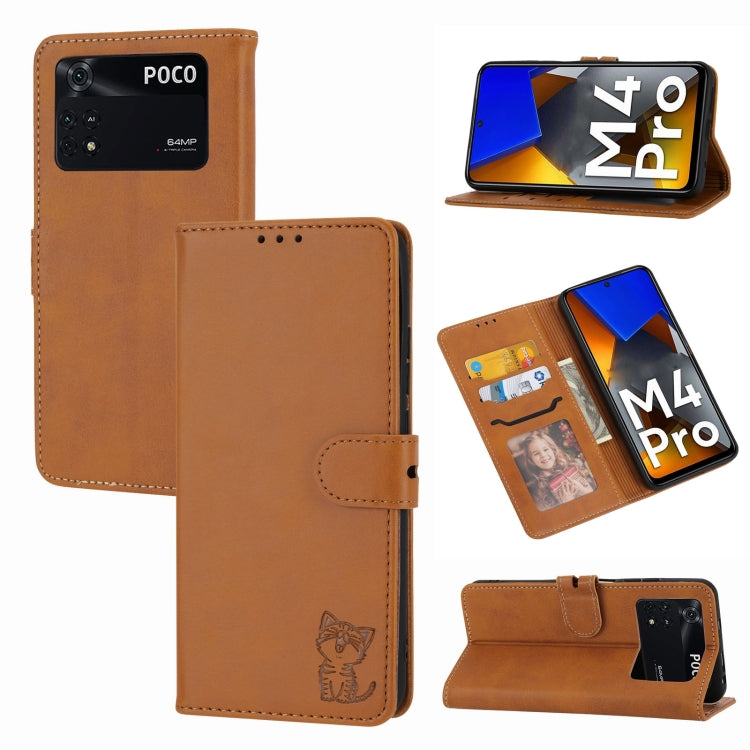 Embossed Happy Cat Pattern Leather Phone Case, For Google Pixel 6a, For Google Pixel 7 5G, For Google Pixel 7 Pro 5G, For Xiaomi Redmi 10A, For Xiaomi Redmi Note 11 4G Global/11S, For Xiaomi Redmi Note 11 Pro Global, For Samsung Galaxy A23 4G          ...