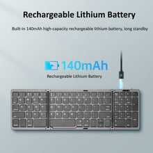 Load image into Gallery viewer, B089T Foldable Bluetooth Keyboard Rechargeable with Touchpad, B089T(Grey), B089T  (Silver), B089T (Black)