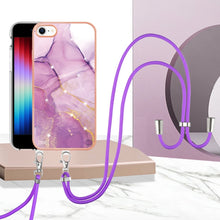 Load image into Gallery viewer, Electroplating Marble Pattern TPU Phone Case with Lanyard, For iPhone SE 2022 / SE 2020 / 8 / 7, For Motorola Moto G Stylus 2022, For Nokia G20 / G10, For Nokia G21 / G11, For Samsung Galaxy A23 5G / 4G, For OPPO Realme 9 Pro+ 5G                       ...