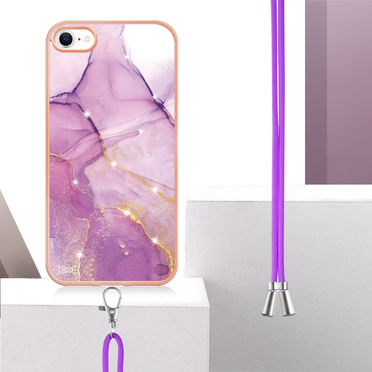 Electroplating Marble Pattern TPU Phone Case with Lanyard, For iPhone SE 2022 / SE 2020 / 8 / 7, For Motorola Moto G Stylus 2022, For Nokia G20 / G10, For Nokia G21 / G11, For Samsung Galaxy A23 5G / 4G, For OPPO Realme 9 Pro+ 5G                       ...