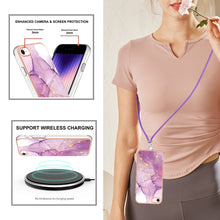 Load image into Gallery viewer, Electroplating Marble Pattern TPU Phone Case with Lanyard, For iPhone SE 2022 / SE 2020 / 8 / 7, For Motorola Moto G Stylus 2022, For Nokia G20 / G10, For Nokia G21 / G11, For Samsung Galaxy A23 5G / 4G, For OPPO Realme 9 Pro+ 5G                       ...