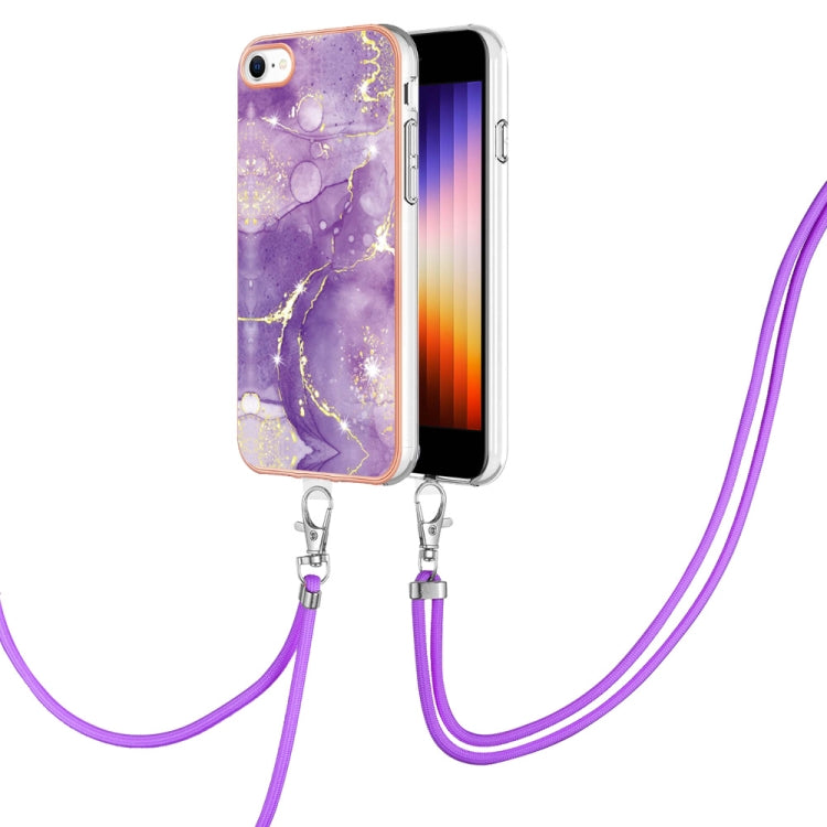 Electroplating Marble Pattern TPU Phone Case with Lanyard, For iPhone SE 2022 / SE 2020 / 8 / 7, For Motorola Moto G Stylus 2022, For Nokia G20 / G10, For Nokia G21 / G11, For Samsung Galaxy A23 5G / 4G, For OPPO Realme 9 Pro+ 5G                       ...