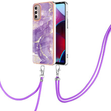Load image into Gallery viewer, Electroplating Marble Pattern TPU Phone Case with Lanyard, For iPhone SE 2022 / SE 2020 / 8 / 7, For Motorola Moto G Stylus 2022, For Nokia G20 / G10, For Nokia G21 / G11, For Samsung Galaxy A23 5G / 4G, For OPPO Realme 9 Pro+ 5G                       ...