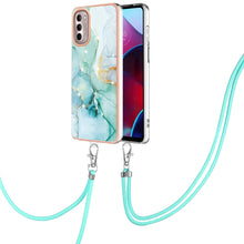 Load image into Gallery viewer, Electroplating Marble Pattern TPU Phone Case with Lanyard, For iPhone SE 2022 / SE 2020 / 8 / 7, For Motorola Moto G Stylus 2022, For Nokia G20 / G10, For Nokia G21 / G11, For Samsung Galaxy A23 5G / 4G, For OPPO Realme 9 Pro+ 5G                       ...