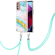 Load image into Gallery viewer, Electroplating Marble Pattern TPU Phone Case with Lanyard, For iPhone SE 2022 / SE 2020 / 8 / 7, For Motorola Moto G Stylus 2022, For Nokia G20 / G10, For Nokia G21 / G11, For Samsung Galaxy A23 5G / 4G, For OPPO Realme 9 Pro+ 5G                       ...