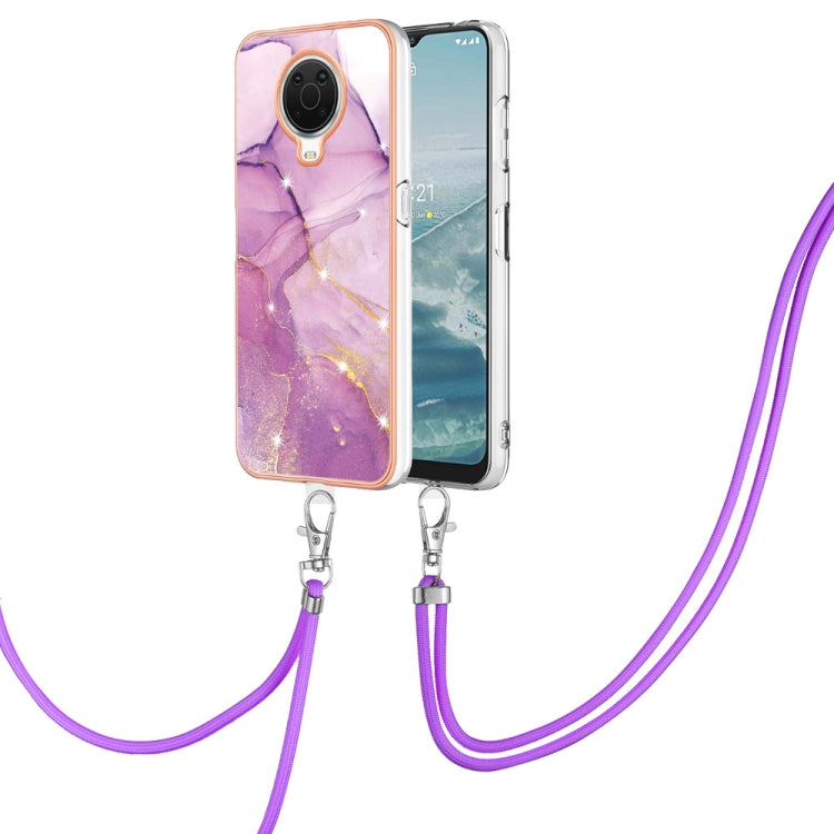 Electroplating Marble Pattern TPU Phone Case with Lanyard, For iPhone SE 2022 / SE 2020 / 8 / 7, For Motorola Moto G Stylus 2022, For Nokia G20 / G10, For Nokia G21 / G11, For Samsung Galaxy A23 5G / 4G, For OPPO Realme 9 Pro+ 5G                       ...