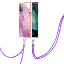 Load image into Gallery viewer, Electroplating Marble Pattern TPU Phone Case with Lanyard, For iPhone SE 2022 / SE 2020 / 8 / 7, For Motorola Moto G Stylus 2022, For Nokia G20 / G10, For Nokia G21 / G11, For Samsung Galaxy A23 5G / 4G, For OPPO Realme 9 Pro+ 5G                       ...