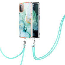 Load image into Gallery viewer, Electroplating Marble Pattern TPU Phone Case with Lanyard, For iPhone SE 2022 / SE 2020 / 8 / 7, For Motorola Moto G Stylus 2022, For Nokia G20 / G10, For Nokia G21 / G11, For Samsung Galaxy A23 5G / 4G, For OPPO Realme 9 Pro+ 5G                       ...