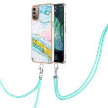 Load image into Gallery viewer, Electroplating Marble Pattern TPU Phone Case with Lanyard, For iPhone SE 2022 / SE 2020 / 8 / 7, For Motorola Moto G Stylus 2022, For Nokia G20 / G10, For Nokia G21 / G11, For Samsung Galaxy A23 5G / 4G, For OPPO Realme 9 Pro+ 5G                       ...